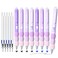 Temiary 18Pcs Aesthetic Retractable Erasable Gel Pens Make Mistakes Disappear 8 Pens 10 Refills Cartoon Smooth Writing Pen 05 mm Black Blue Ink Pen Office School Supplies Purple Theme