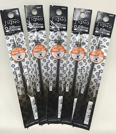 Uni-Ball Uniball Signo Ultra Micro Point Gel Pens Refills 028mmblack Inkvalue Set of 5