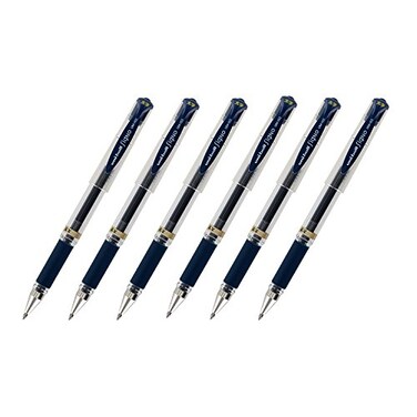 Uni-Ball UniBall Signo UM153 Gel Ink Rollerball Pen 10mm Broad Point BlueBlack Ink Pack of 6