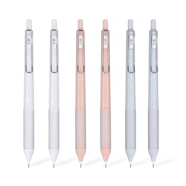 UPENOTE 6pcs Gel Pen set Black Ink Pens 018mm 028mm 038mm Ultra Fine point Smooth Writing Pens with Silicone Grip Retractable Cute Pens for Journaling NoteTaking sketching drawing stationery