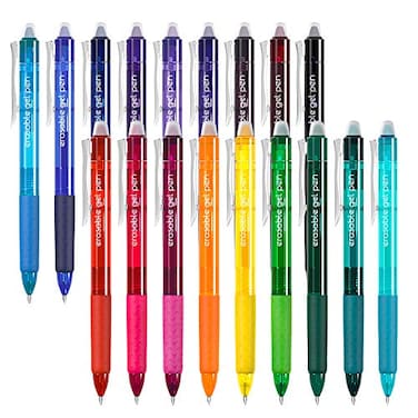 Vanstek 18 Colors Retractable Erasable Gel Pens Clicker Fine Point07 Make Mistakes Disappear Premium Comfort Grip for Drawing Writing Planner and Crossword Puzzles