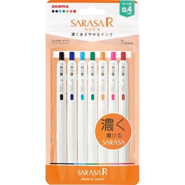 Zebra Pen Zebra Gel Ballpoint Pen Sarasa R 04mm 7 Colors Set N JJS29R17CN