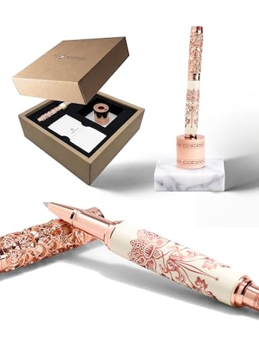 ARTEX Executive Rollerball Pen Sets With StandMuseum CollectionsCrafting Timeless BeautyLuxury Pen Gift Office Desk Decor German SCHMIDT refill Solid Metal MarbleGift for Her