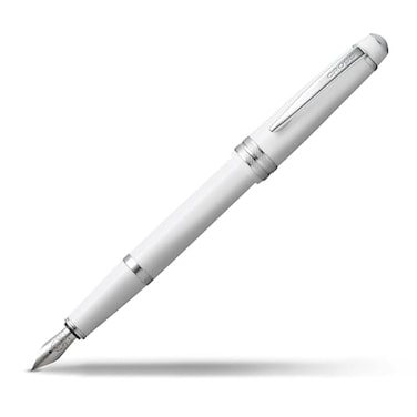 Cross Bailey Light Polished White Resin ExtraFine Nib Fountain Pen Professional Pen for Effortless Writing Journaling NoteTaking More Black Ink Easy Handling Includes Gift Box
