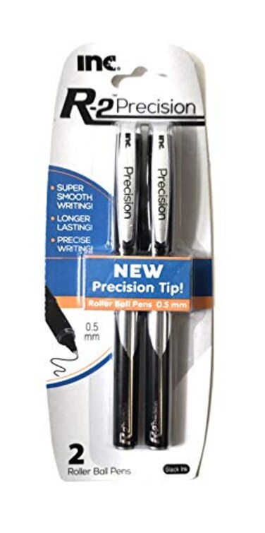 I-N-C INC R2 Precision 05 Roller Ball Pens Black 2 Count