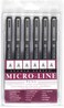 PETER PAUPER PRESS Studio Series MicroLine Pigment Ink Pen Set Set of 6