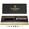 Scriveiner Black Green Rollerball Pen Stunning Luxury Pen Chrome Finish Schmidt Ink Refill Best Roller Ball Pen Gift Set for Men Women Professional Executive Office