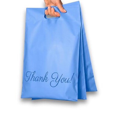 Donyson Blue Poly Mailers with Handle 10x13 100 Pack Packaging Bags