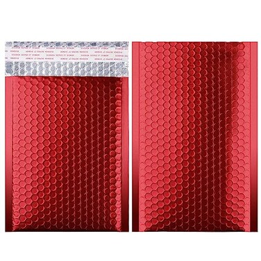 Safoner Metallic Matte Red Bubble Mailers Mailing Padded Envelopes 6x10 Inch Selfseal Closure Bubble Shipping Bag 25pcs