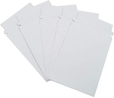 Progo 100 Pack Document White Cardboard Mailers 6 x 8 Inches Self Seal Adhesive Flap