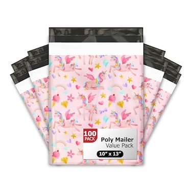 Pro Supply 10x13 100 Rainbow Unicorn Designer Poly Mailers Shipping Envelopes Premium Printed Bags