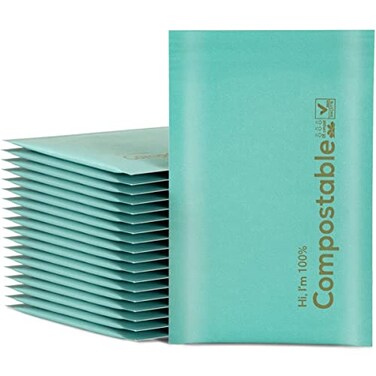 KTOB 4x8 100 Biodegradable Bubble Mailers25 Count Teal 000 Compostable Padded Packaging Wrap Envelopes Pouches Eco Friendly Self Seal Bags