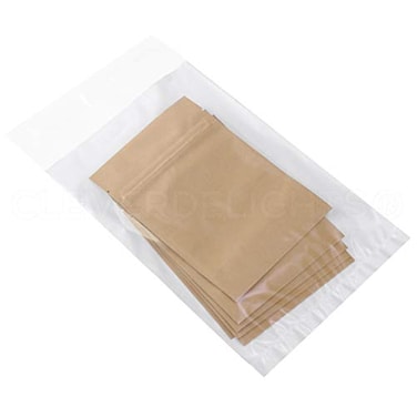 CleverDelights 6 x 9 Clear Front Poly Mailers 100 Pack Strong SelfSealing Plastic Shipping Envelopes 6x9 Inch ClearFrontWhiteBack Postal Bags