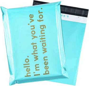 RUSPEPA Poly Mailer Shipping Bag with Self Sealing Business Text Printed Design 23 Mil Heavy Duty Self Seal Mailing Envelopes 100 Pack 10 x 13 inches Mint