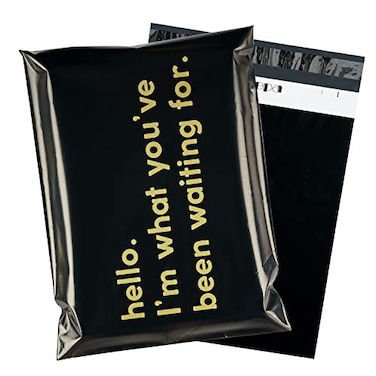 RUSPEPA Poly Mailer Shipping Bag with Self Sealing Business Text Printed Design 23 Mil Heavy Duty Self Seal Mailing Envelopes 100 Pack 10 x 13 inches Black