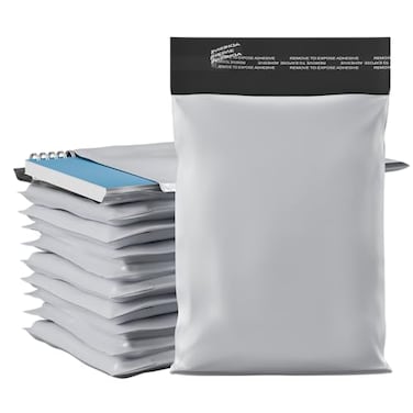 GPI 75 x 105 Poly Mailer Envelopes 100 Count Self Seal White Plastic Mailing Bags with Adhesive Strip 25 Mil Thick Waterprrof TearPuncture Proof Unpadded Shipping Mailers