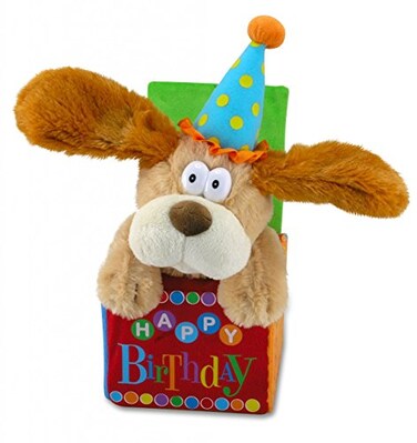 Cuddle Barn 12 Flappy Birthday Animated Plush Puppy Dog Singing Happy Birthday