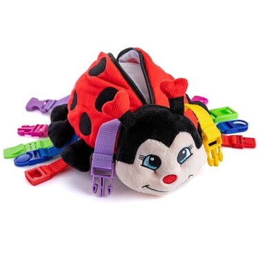 Buckle Toys Becky Ladybug Stuffed Animal Montessori Learning Activity Sensory Processing Toy Develop Motor Skills and Problem Solving Autism Sensory Toys