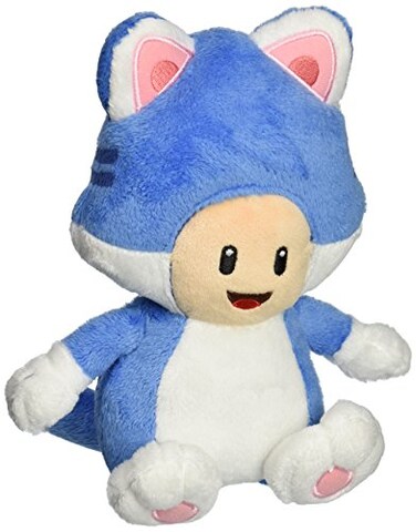 Nintendo Little Buddy USA Super Mario 7 Neko Cat Toad Plush multicolored