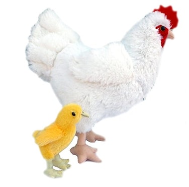 Adore Plush Adore 12 Pearl the Hen Chicken with Baby Chick Plush Stuffed Animal Toy