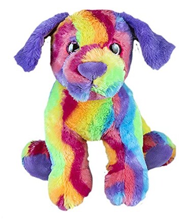 Stuffems Toy Cuddly Soft 8 inch Stuffed Rainbow DogWe Stuff emYou Love em