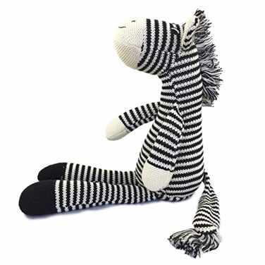 Ice King Bear Zebra Stuffed Animal Soft Plush Toy 10 Inches Hand Knitted
