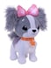 Wish Me Pets Light Up LED Plush Stuffed Animals Fluffy Grey Cavalier Puppy with Pink Bow