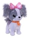 Wish Me Pets Light Up LED Plush Stuffed Animals Fluffy Grey Cavalier Puppy with Pink Bow