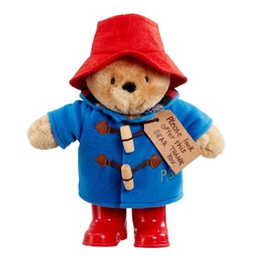 Rainbow Designs Classic Paddington Bear with Boots 25cm Standing Plush Character Soft Cuddly Paddington Teddy Bear with Iconic Duffle Coat Bush Hat Shiny Red