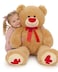 MaoGoLan Giant Teddy Bear 36 Stuffed Animal Red Heart Footprints Big Teddy Bear Plush for Valentines GiftAnniversaryLong Distance