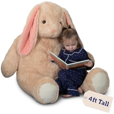 Vermont Teddy Bear Giant Easter Bunny Stuffed Animal Jumbo Emotional Support Bunny Plush Crafted in USA 4 Ft Easter Decor Gift for Kids Adults Giant Collection
