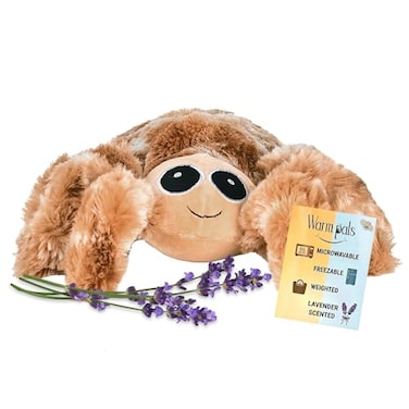 1i4 Group Warm Pals Spider 15lbs Cozy Microwavable Lavender Scented Plush Toys Heated Stuffed Animal Heatable Coolable Bedtime Comfort Plushie