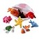 PELATOS Plush Soft Stuffed Ocean Sea Animals Playset with Plush Shell Package House for Storage Includes Stuffed Turtle Lobster Crab Dolphin Stingray Fish Octopus Starfish Nemo Striped Fish 8 Piece