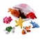 PELATOS Plush Soft Stuffed Ocean Sea Animals Playset with Plush Shell Package House for Storage Includes Stuffed Turtle Lobster Crab Dolphin Stingray Fish Octopus Starfish Nemo Striped Fish 8 Piece