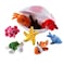 PELATOS Plush Soft Stuffed Ocean Sea Animals Playset with Plush Shell Package House for Storage Includes Stuffed Turtle Lobster Crab Dolphin Stingray Fish Octopus Starfish Nemo Striped Fish 8 Piece