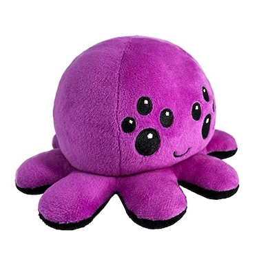 TeeTurtle The Original Reversible Spider Plushie Purple Black Cute Sensory Fidget Stuffed Animals That Show Your Mood Perfect for Halloween