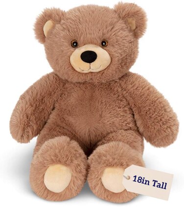 Vermont Teddy Bear Brown Teddy Bear Stuffed Animal Cuddly Cozy Bear Plush HandStitched in Vermont 18 Inch Romantic Gift for Kids Adults Oh So Soft Collection