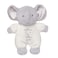 Baby Starters Little Me Plush Elephant Rattle with Welcome to the World Embroidery White 9 inch