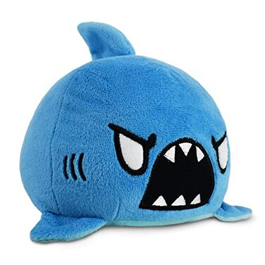 TeeTurtle The Original Reversible Shark Plushie Blue Cute Sensory Fidget Stuffed Animals That Show Your Mood