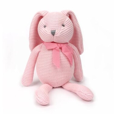 FLUFFYFUN 100 Organic Cotton Pink Bunny Rabbit Plush 71 Baby Stuffed Animal for Newborn