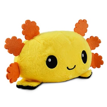 TeeTurtle The Original Reversible Axolotl Plushie Yellow Black Cute Sensory Fidget Stuffed Animals That Show Your Mood 4 inch