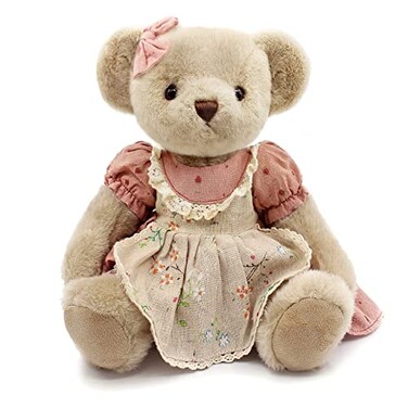 suepcuddly Jointed Teddy Bear Stuffed Animals Small Soft Plush Toy with Cloth Rose Red 13Inch