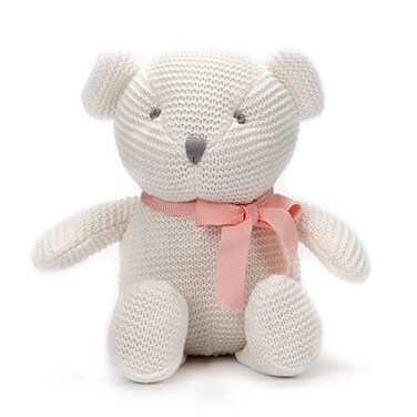 FLUFFYFUN 100 Organic Cotton White Teddy Bear Plush 65 Baby Stuffed Animal for Newborn