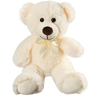 SHAFISH Plush Teddy Bear Cute Stuffed Animal Bear with Bow Plush Toys 138 Inches Cream