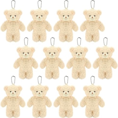 WEGUTATS 12 Pack Brown Mini Teddy Bears 47 inch Tiny Soft Stuffed Teddy Bear Small Plush Bears Bulk for Birthday Party Decor Favors Bag Keychain