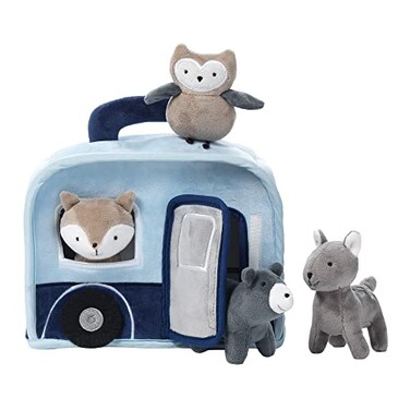 Lambs & Lambs Ivy Interactive Blue CamperRV Plush with Stuffed Animal Toys