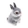 GUDVES Mini Realistic Cute Plush Rabbits Fur Lifelike Animal Easter Bunny Simulation Toy Model Gift Miniatures Decorations Gray Gray