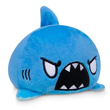TeeTurtle The Original Reversible Shark Narwhal Plushie Blue Cute Sensory Fidget Stuffed Animals That Show Your Mood