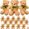 HyDren 18 Pack Bear Stuffed Animal Bulk 10 Inch Small Stuffed Bears with Bow Tie for Shower Birthday Gift Party Favors Light Brown