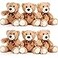 HyDren 6 Pcs Bear Stuffed Animal Soft Bear for Kids Toys Gift Baby Shower DecorationLong PlushLight Brown